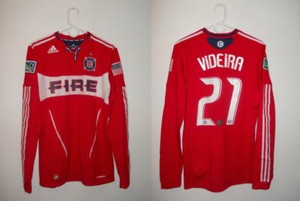 Chicago Fire 2011 Game/Match Used/Worn MLS Soccer Jersey - Videira, Auto., LOA