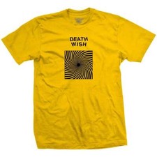DEATHWISH Men's S/S T-Shirt DISCORDIA - Yellow - Large - NWT