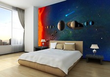 Papier peint Space Stars Planètes Système Solaire Photo Enfants Chambre 