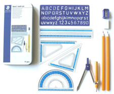 STAEDTLER 11 Piece Maths Set Geometry Ruler Squares Protractor School Set