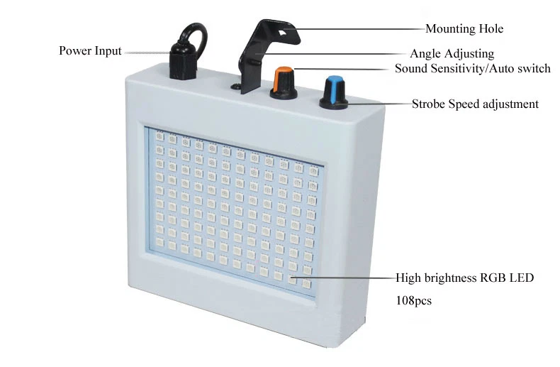 DJ Disco Show RGB Strobe Lights Bar Party Xmas Home Bar DJ Flash Stage Lighting - Image 2 of 4