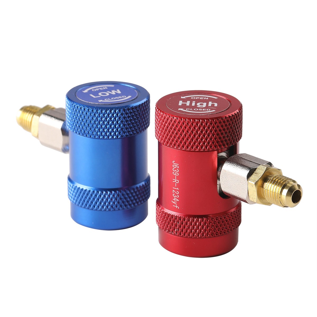 Quick Connect Adapters For HVAC Manifold Gauge Set - High & Low Side 90 Degree Fittings 10 thumbnail image
