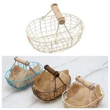 Vintage  Basket Trays with Handles Desk Kitchen Storage Home Decor