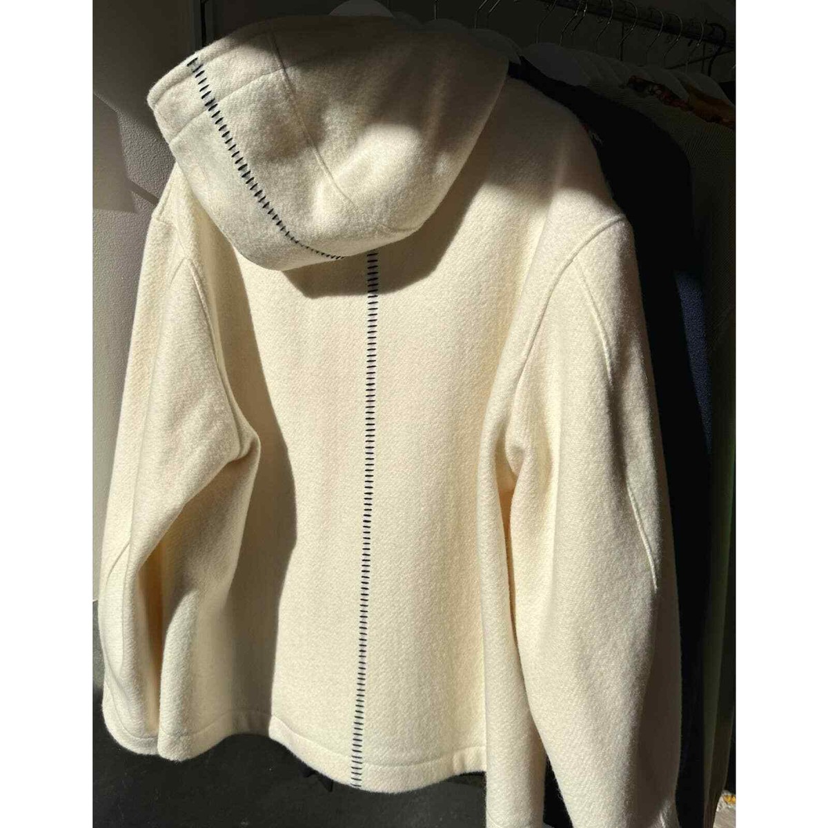 3MAN AW20 Off-White Wool Blanket Hooded Jacket Made in UK | eBay