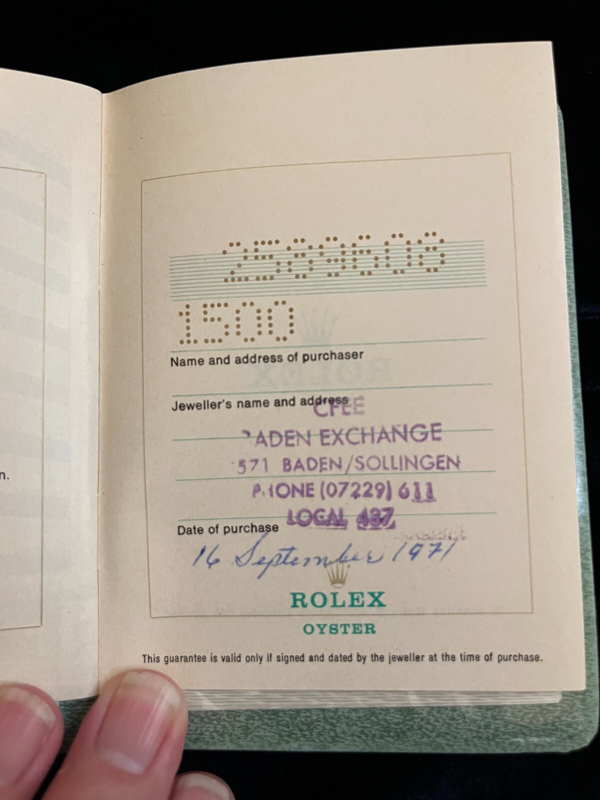 1971 Rolex Oyster Perpetual "Red Seal" Chronometer Green Booklet image 3
