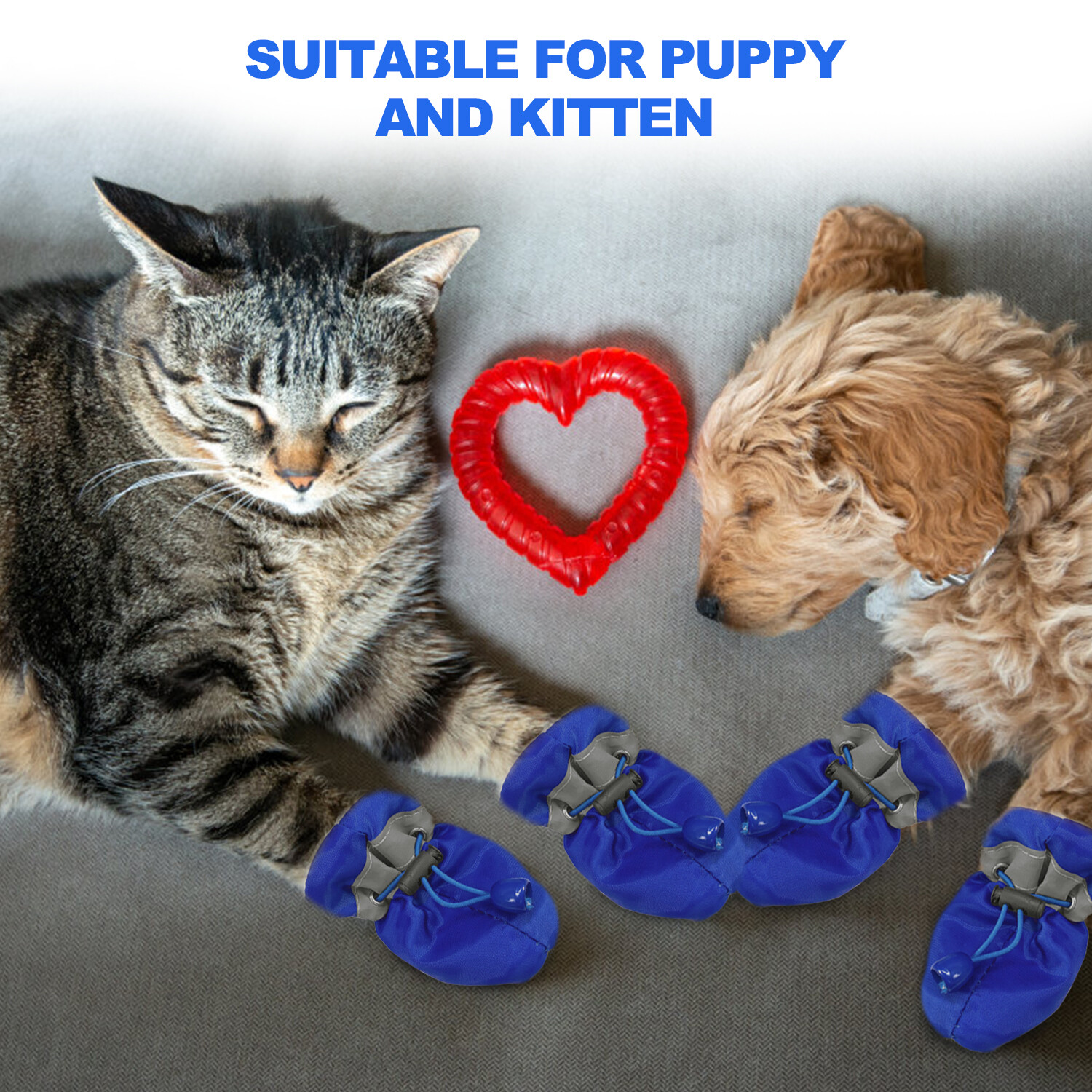 Warm Pet Cotton Shoes Winter Anti-slip Waterproof Reflective Puppy Protect USA