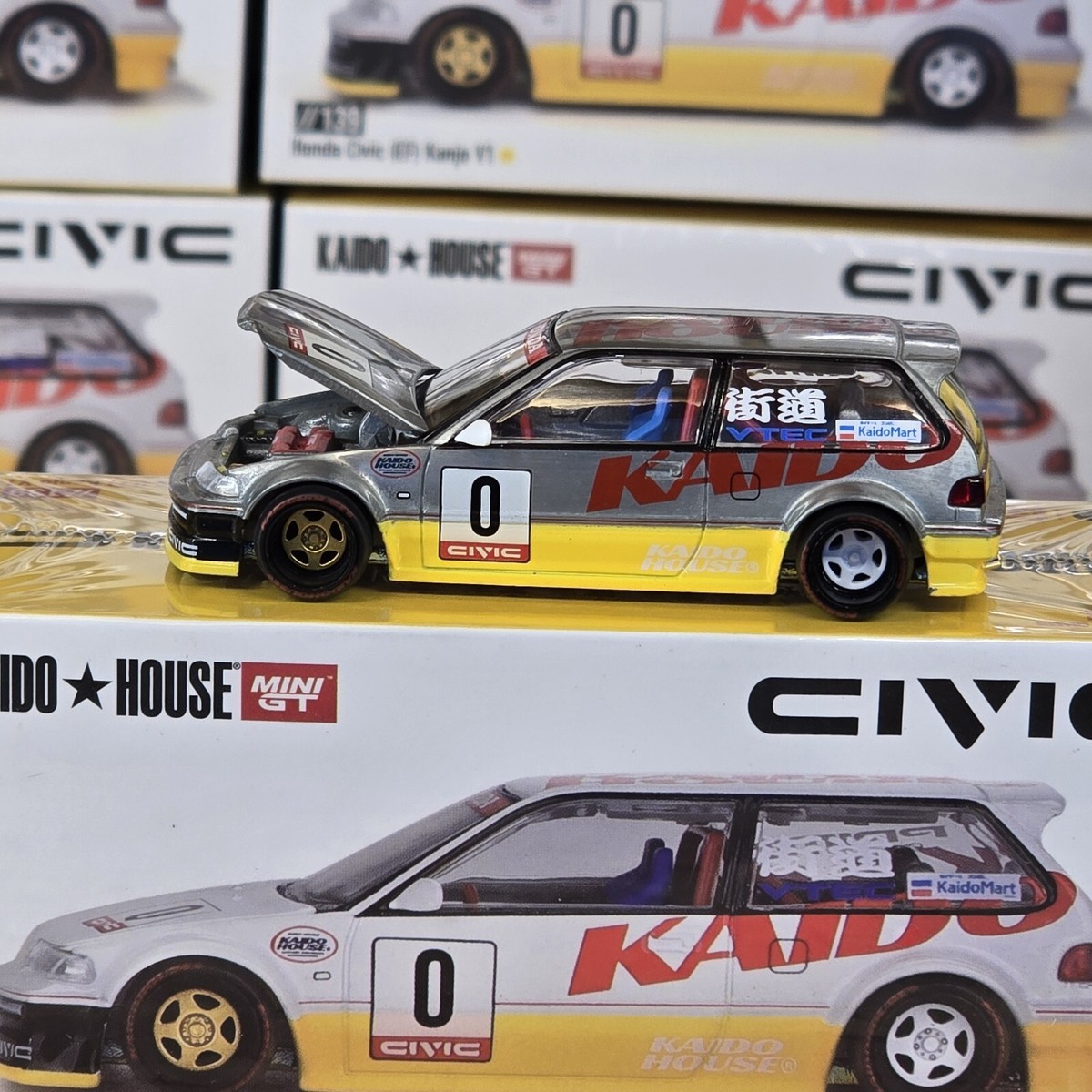 限定MINIGT KAIDO★HOUSE EF KANJO 139 チェイス Kaido House x Mini GT 1:64 Honda Civic (EF) Kanjo V1 White