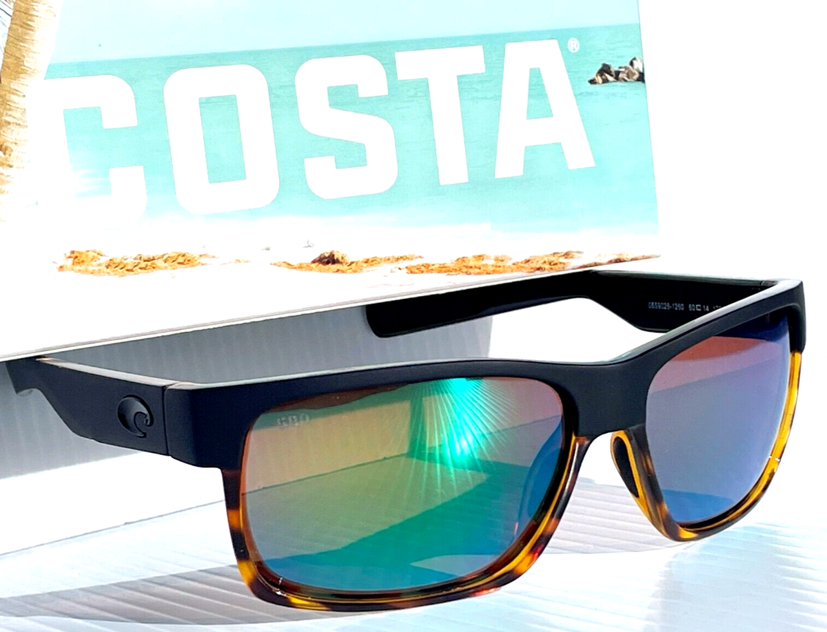 COSTA Del Mar HALF MOON Mt Black Tortoise POLARIZED Green GLASS