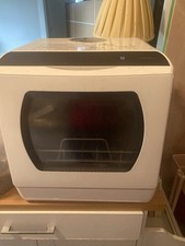 hermitlux Compact Table Top Dishwasher Freestanding White with Hose and Rack