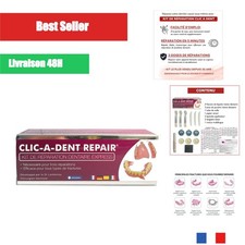 CLICADENT REPAIR Kit réparation dentier cassé résine dentaire