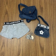 4 Build A Bear Accessories Mixed Lot Purse Backpack Military Dog Tag  Underwear