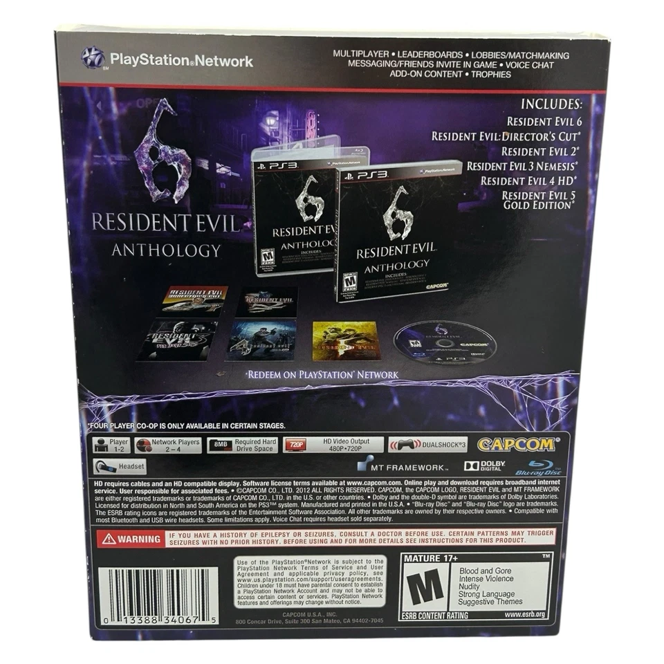 Resident Evil 6 Anthology (Sony PlayStation 3, 2012) PS3 New Sealed Slipcover - Image 2 of 4