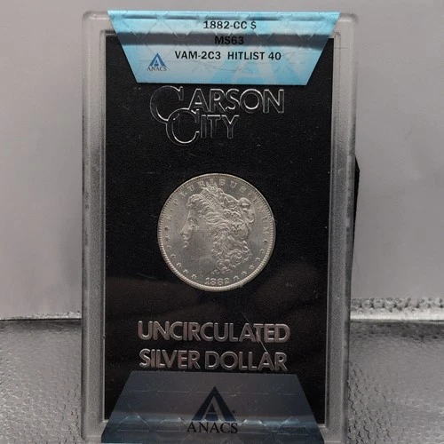 1882 Carson City Morgan Dollar ANACS MS63 VAM-2C3 Hitlist 40 Silver $1