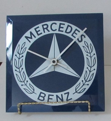 NOW ON SALE~ MERCEDES~BENZ OLDER BEVELED EDGES, WALL CLOCK~AA BATTER & FREE SHIP