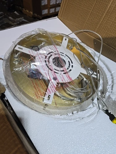 E24683-26FG-Ice Cube 3 Light 19"W LED Multi Light Pendant - French Gold / Amber - Picture 2 of 5