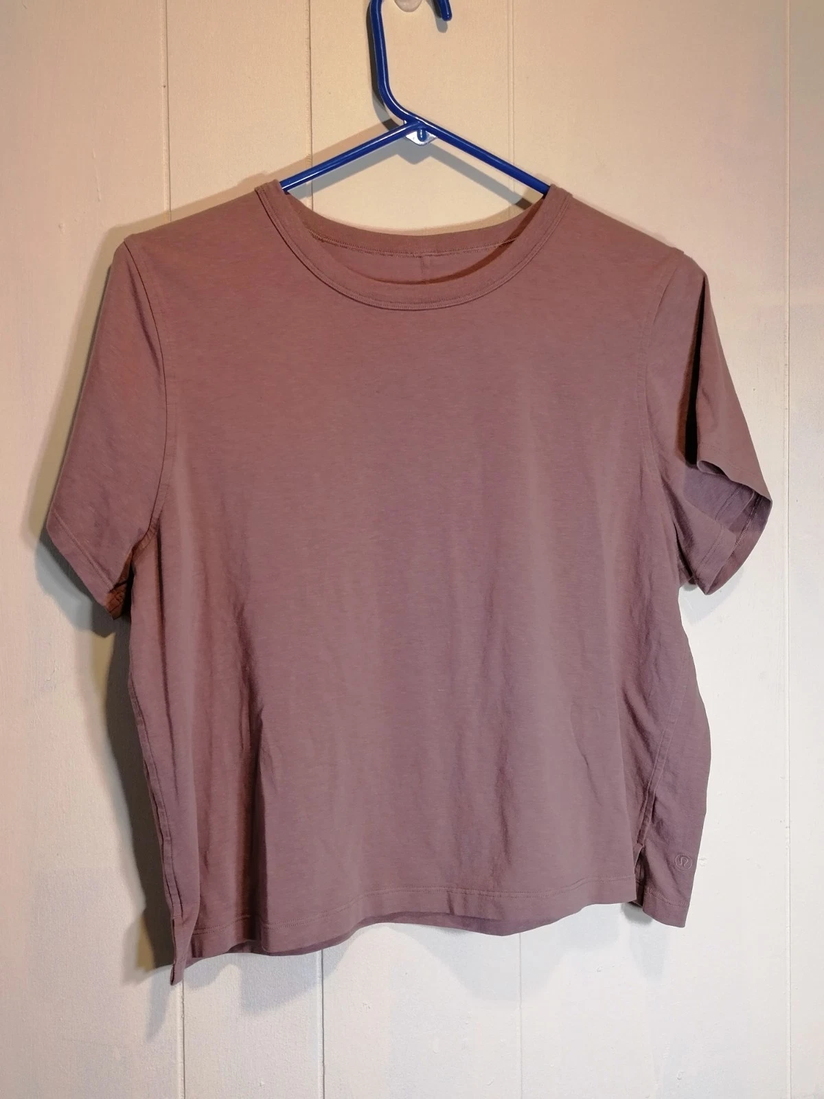 Lululemon Tee Purple/Brown Cropped Short Sleeve Size 4 Oversized