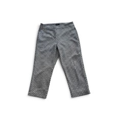 Chico's Kaari Blue Capri Pants Cropped Ankle Pants Navy Blue  White Size 10