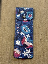 VERA BRADLEY Blue Pink White Floral Pencil Pen Case Holder for Notebook GUC