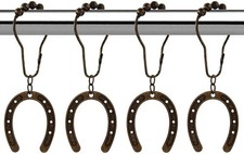 Horseshoe Shower Curtain Hooks 12Pcs - Decorative Western Shower Curtain Hook,