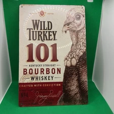 Wild Turkey 101 Kentucky Bourbon -Metal Sign for Bar/Man Cave/Garage/Game Room