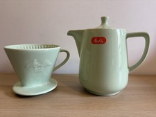 Mid Century Melitta Coffee Maker Pot & 102 Filter Set Ceramic Light Green