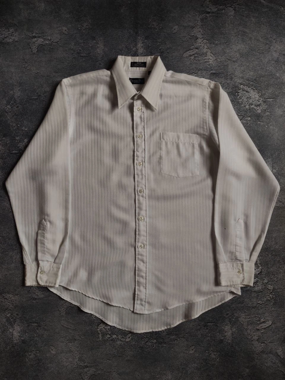 Camicia elegante Christian Dior Monsieur L 16 34 35 righe bianche vestibilità classica vintage