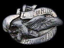 MH11128 VINTAGE 1981  LIVE TO RIDE RIDE TO LIVE  MOTORCYCLE BELT BUCKLE