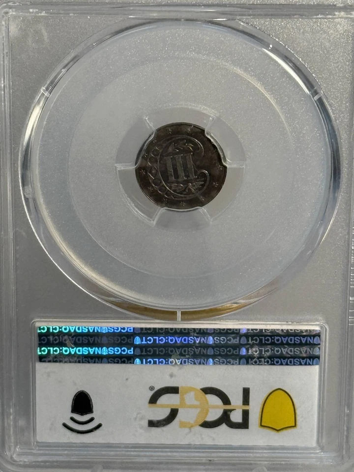 1862 3 centavos prata NGC PF-64 CAC - Imagem 2 de 4