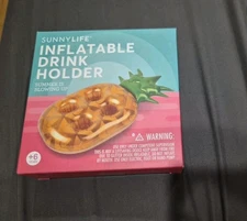 Sunnylife Inflatable Pinneapple Shaped Floating Drink Holder Pool Float  New 