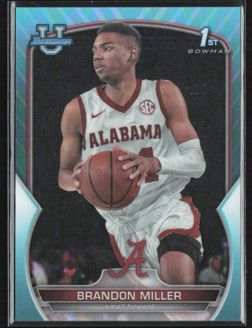 Brandon Miller 2022-23 Bowman University Chrome Aqua /299 #80 Alabama Crimson