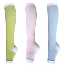 3Pairs Open Toe Toeless Compression Socks(15-20mmHg) for Men Women Support St...