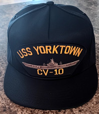 USS Yorktown CV-10 Cap USN Navy Cap Adjustable Black Made in USA Vintage