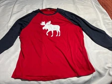 Lazy One Red Moose Long Sleeve Sleep Shirt Men’s 2/Xl