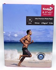 Koala Ultra Premium 72lb Glossy Photo Paper 8.5X11 270g for Inkjet Printer 50 Pc