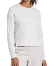 Women's Soft Stretch Long Sleeve Top - All In Motion Heathered Light Gray Medium