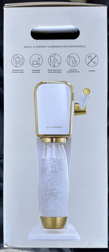 SodaStream Art Gold Soda Maker with Additional Cylinder and Flavors Bundle! NEW - Picture 2 of 8