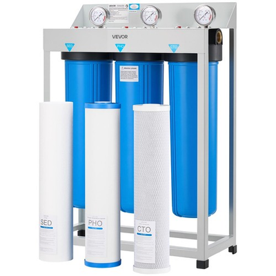 #ad VEVOR 3 Stage Whole House Water Filter System 4.5quot; x 20quot; PHO Prevent Scale Build $279.90