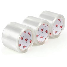 3 PCS Clear Wide Packing Tape 3 Inch x 55 Yard 2.4 Mil Heavy Duty Shipping