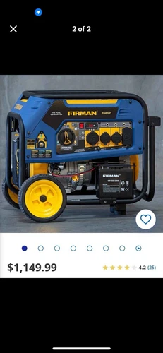 Firman T08071 Dual Fuel Generator 439cc 6900 9050 10000W with Carburetor