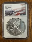 2023 $1 American Silver Eagle NGC Graded ER MS70