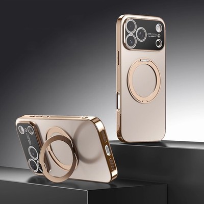 Stand Magsafe Hülle Für iPhone 17 16 15 14 13 Pro Max Handy Kamera Schutz Case