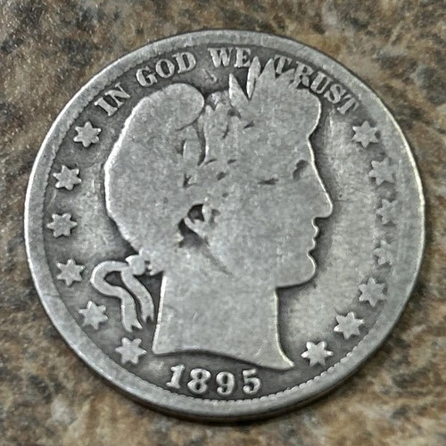 1895 O Liberty Barber 90% Silver half dollar coin - Semi Date 50c  Got SILVER?
