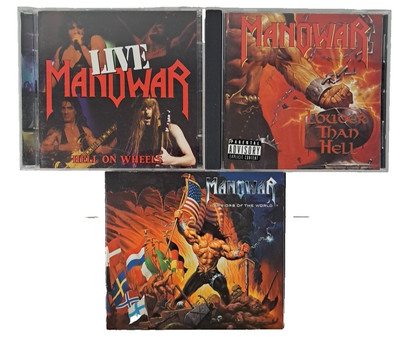 Manowar 3 x CD Album Artist Bundle Heavy Metal Epic Metal Collection VG+
