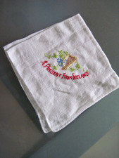 Vintage Embroidered Irish Linen Souvenir Handkerchief Harp  Shamrocks NOS