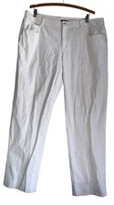 Lauren Ralph Lauren Cotton Blend Straight Leg Pants Plus 18W White Stretch