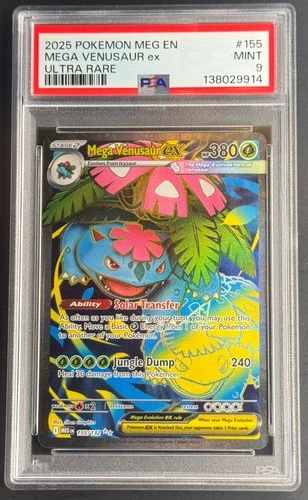 PSA 9 Mega Venusaur ex – 2025 MEG EN Ultra Rare #155