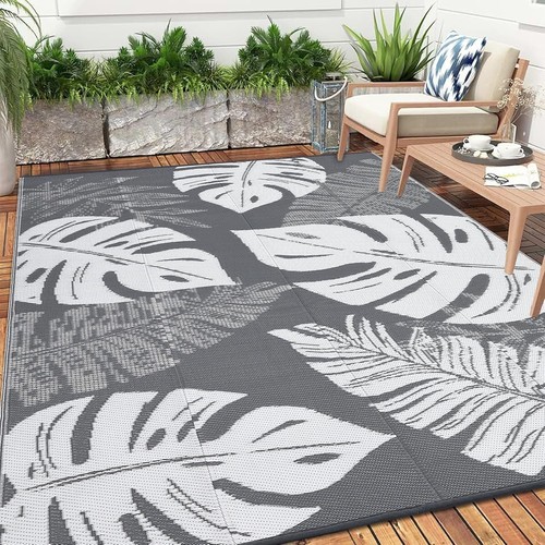 Outdoor Rug 8x10 9x12 9x18 Plastic Straw Rug Patio Rug RV Camping Mat Waterproof - Picture 1 of 48