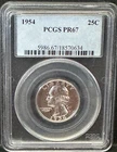1954 SILVER Washington Quarter PCGS PR67