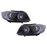 LED Angel Eyes Scheinwerfer FüR BMW 3Er E90 Limo E91 Touring 03.05-2011 Schwarz