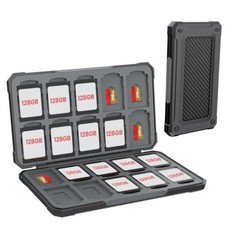 SD Card Holder with 40 Precise Slots for SDXC SDHC Upgrade Carbon Fiber Black